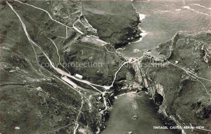 Tintagel Cornwall UK Castle Arial View