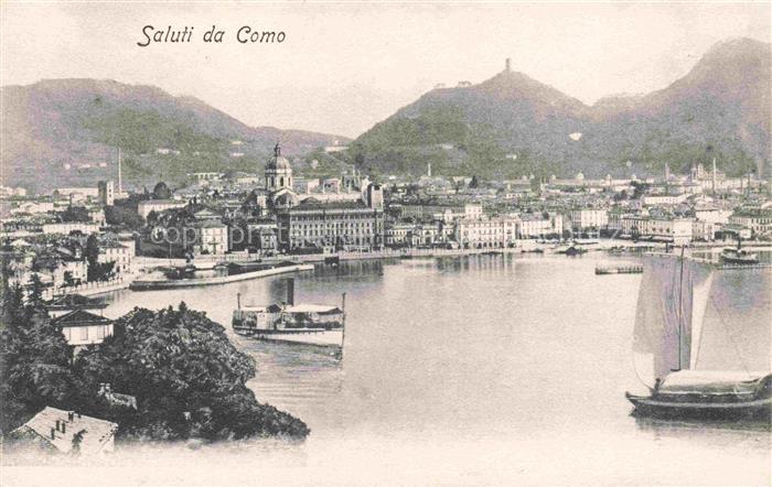 COMO  Lago di Como Lombardia IT Lago-di-Como Stadtpanorama Dom Hafen Dampfschiff