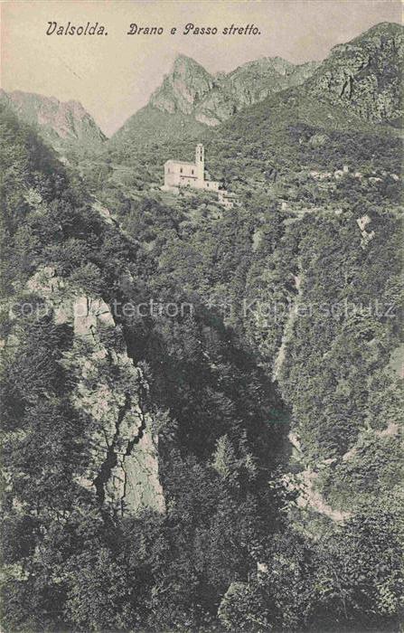 Valsolda Val Solda Lago di Lugano Lombardei IT Drano Passo-stretto Schlucht Kirc