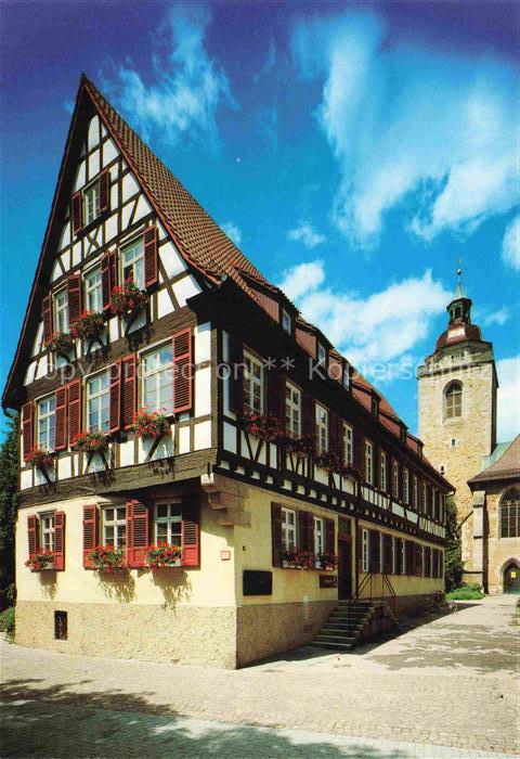 Kirchheim Teck Esslingen BW Fachwerkhaus Kirchturm Altstadt Geranien