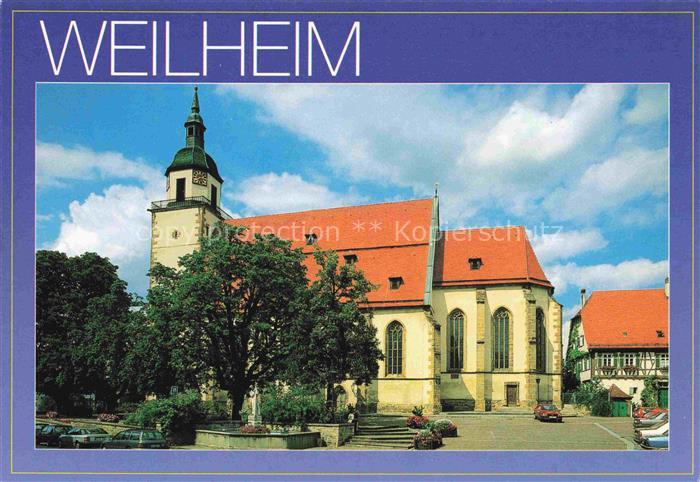 Weilheim Teck Esslingen BW Stadtkirche Kirchturm Marktplatz Brunnen Fachwerk Aut