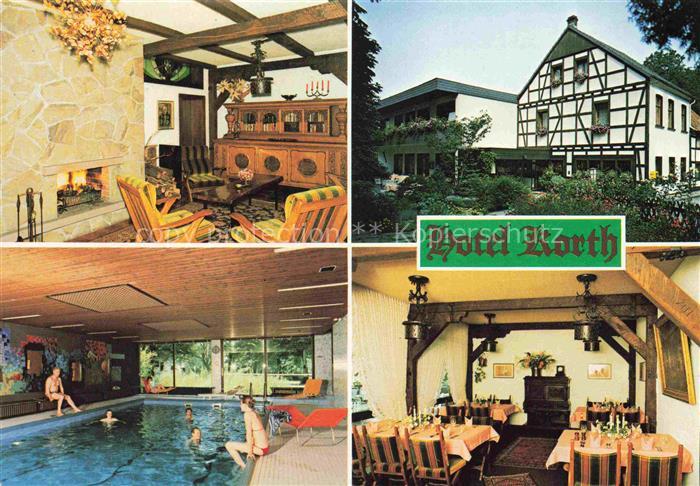 ISERLOHN NRW Hotel-Korth Fachwerkhaus Schwimmbad Restaurant Kamin Sauna Innenans