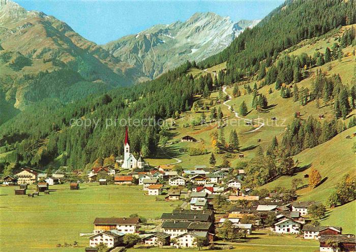 Holzgau Ausserfern Lechtal Tirol AT Lechtal Ruitelspitze Kirchturm Alpendorf Ber