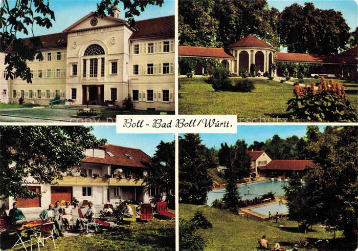 BAD BOLL  Goeppingen BW Kurhaus Rotunde Park Terrasse Freibad Mehrbildkarte Kuro