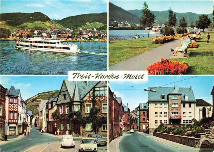Treis-Karden Mosel Rheinland-Pfalz Mosel Fahrgastschiff Uferpromenade Altstadt F