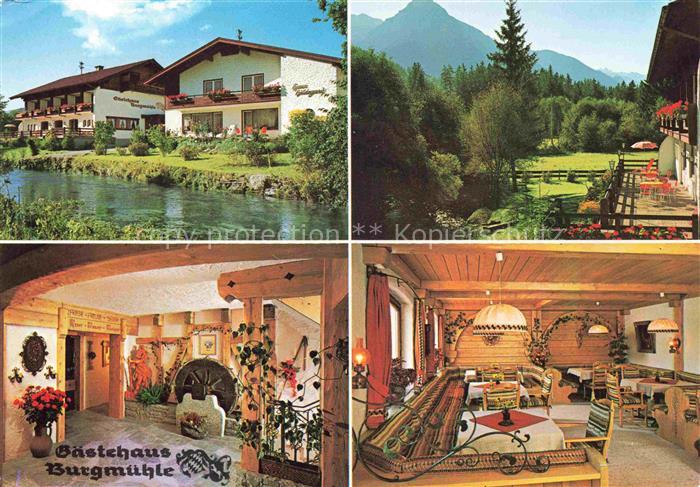 Fischen Allgaeu Bayern Gaestehaus-Burgmuehle Bach Alpen Garten Lounge Oberallgae