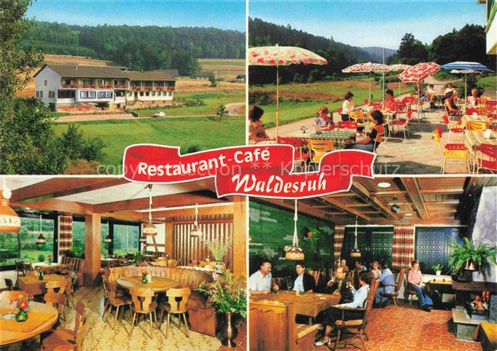 Burgwallbach Schoenau Brend Restaurant-Waldesruh Cafe-Pension Terrasse Gaststube