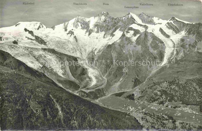 Gletscher Ferner Glacier Glaciar Ghiacciaio-- Saas Fee Mischabelkette Feegletsch