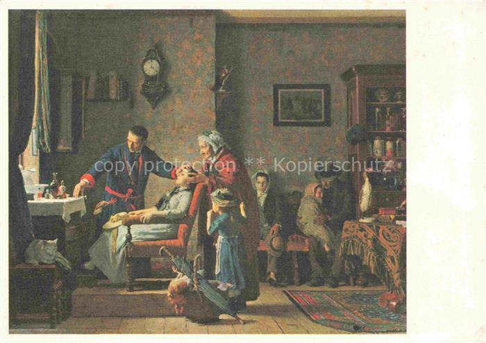 Ravel Edouard Kuenstlerkarte Der alte Zahnarzt le vieux dentiste