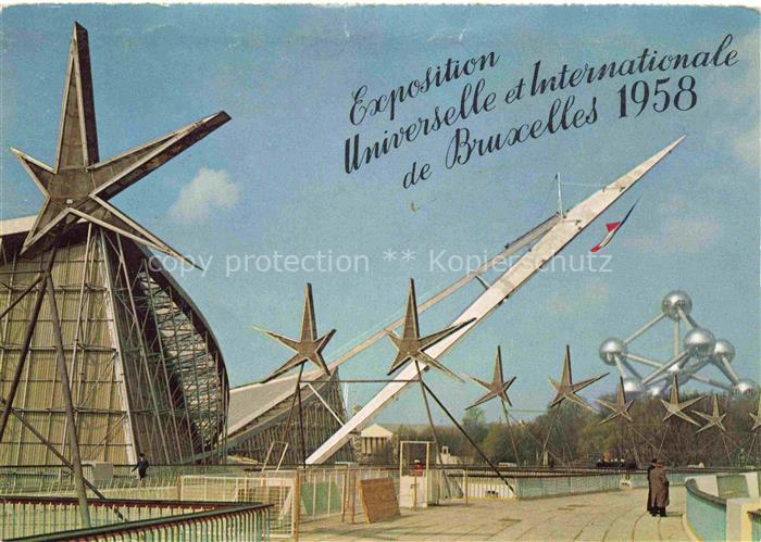 Exposition Universelle Bruxelles 1958 Die Laufbruecke und der Franzoesische Pavi