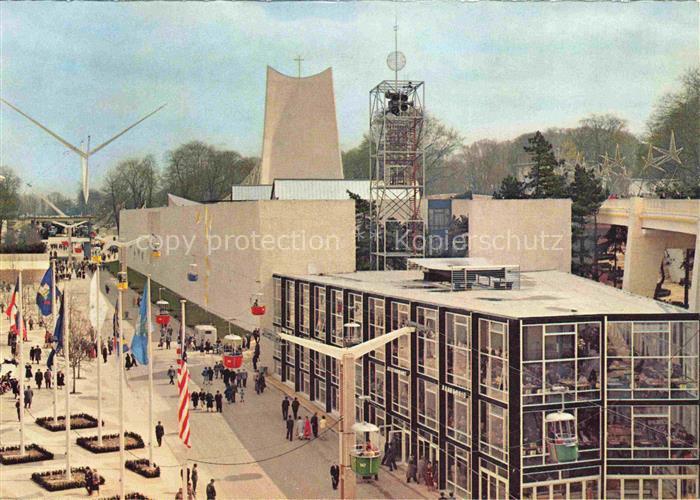 Exposition Bruxelles 1958 Civitas Dei Kirche Glockenspiel Pavillonen