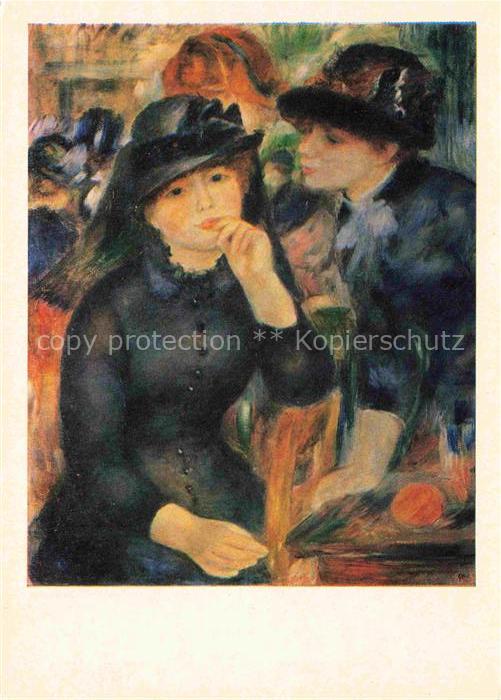 RENOIR Pierre-Auguste (1841-1919) Kuenstlerkarte Young Girls in Black Moscow