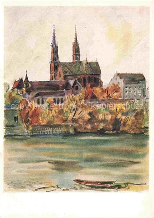Kloeckler H. Kuenstlerkarte Basel Muenster Schweiz