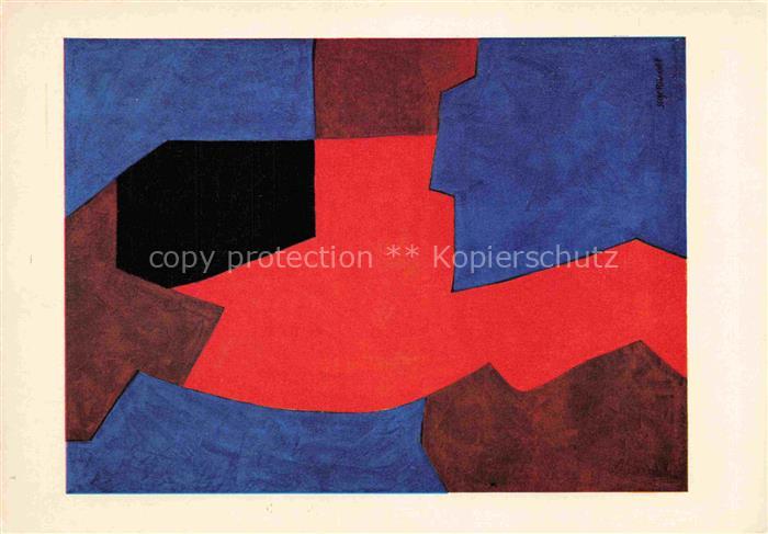 POLIAKOFF Serge Kuenstlerkarte Moskau Paris Olympia Poster