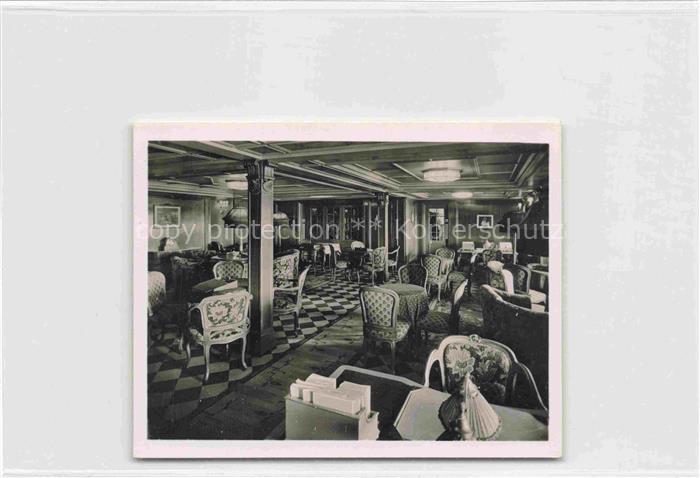 Dampfer Oceanliner M.S. Milwaukee  Schreib und Geselschaftszimmer