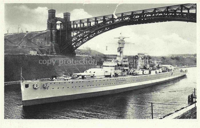 Marine  Warships Panzerschiff Deutschland Kaiser Wilhelm Kanal