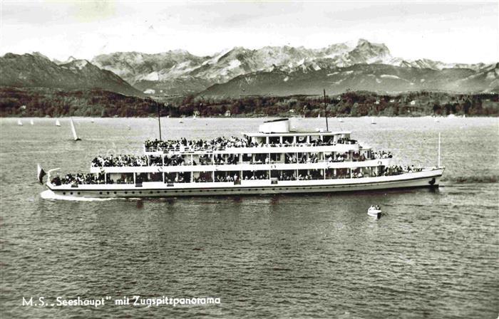 Dampfer Binnenschifffahrt M.S. Seeshaupt Zugspitzenpanorama