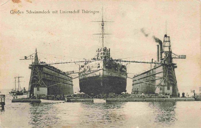 Dampfer Oceanliner Schwimmdock Linienschiff Thueringen