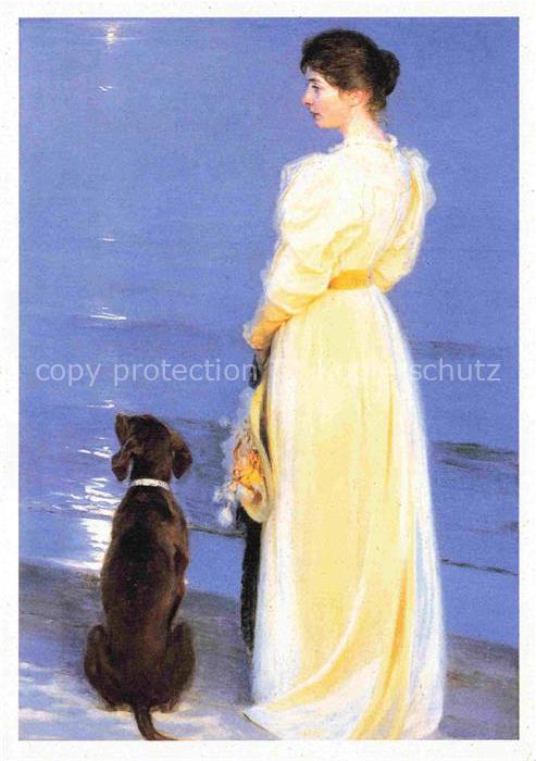 KROYER Peder Severin (1851-1909) Kuenstlerkarte Sommerabend auf Skagen