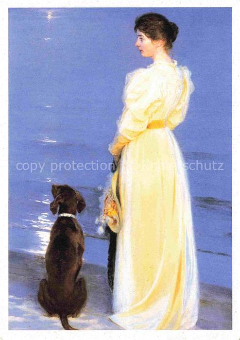 KROYER Peder Severin (1851-1909) Kuenstlerkarte Sommerabend auf Skagen