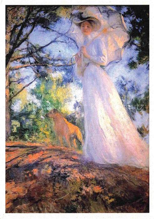 TARBELL Edmund Charles (1862-1938) Kuenstlerkarte On Bosns Hill