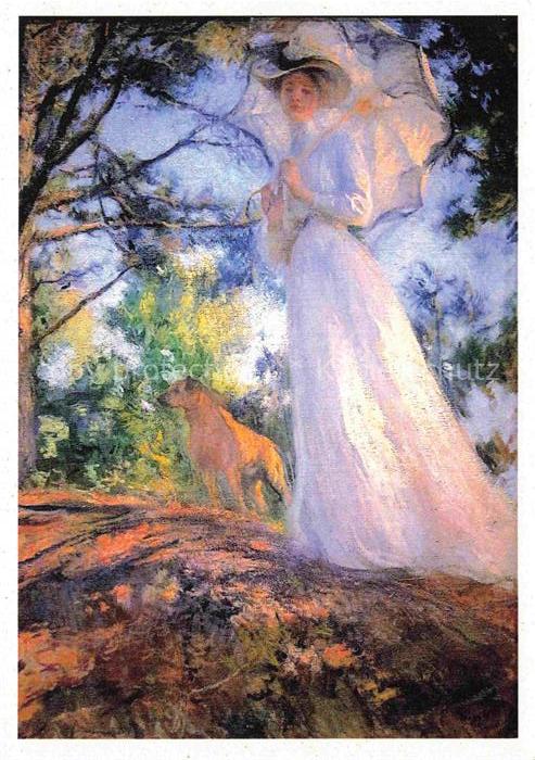 TARBELL Edmund Charles (1862-1938) Kuenstlerkarte On Bosns Hill