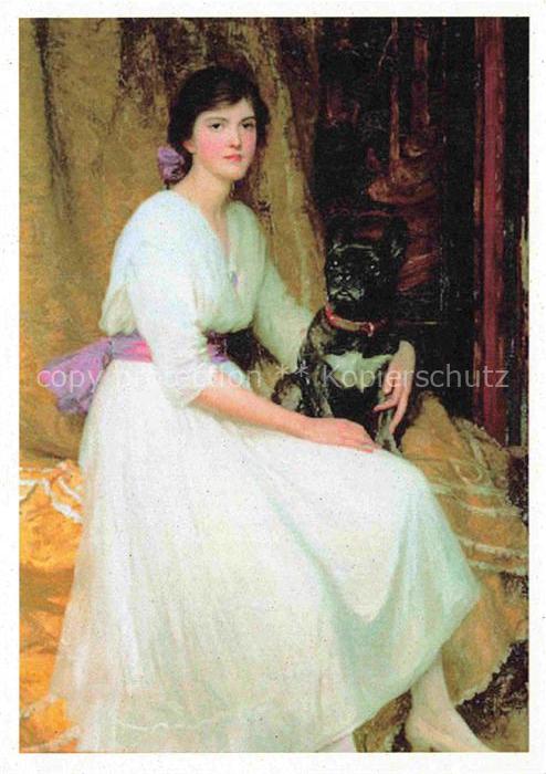 DICKSEE Frank (1853-1928) Kuenstlerkarte Portraet Miss Dorothy Dicksee