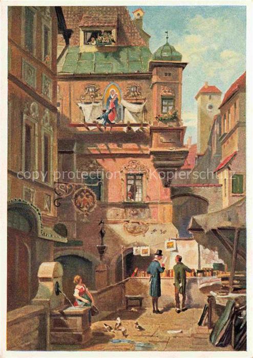 Spitzweg Carl Kuenstlerkarte Kunst und Wissenschaft