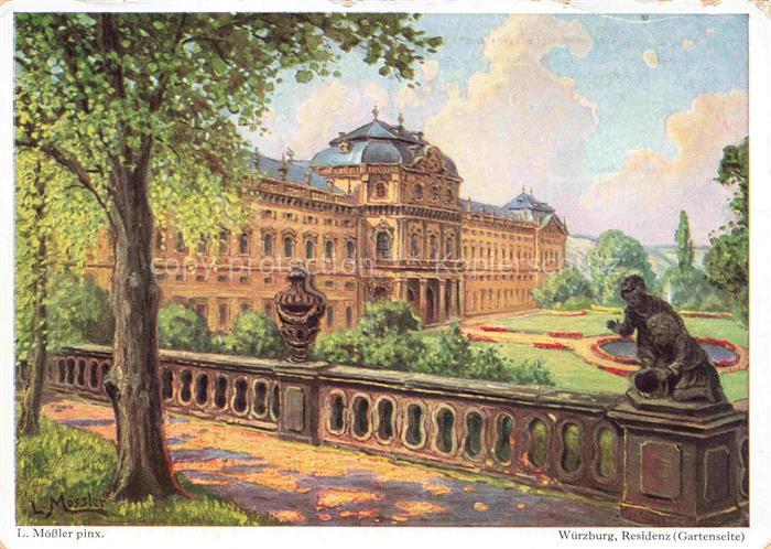 MoessLER Ludwig Moessler Ludwig (1902-1949) Kuenstlerkarte Wuerzburg Residenz Ga