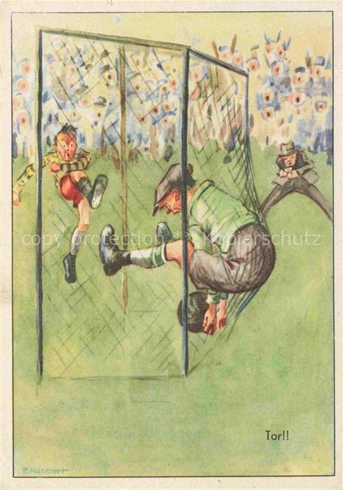 Fussball Soccer Football-- Tor Kuenstlerkarte