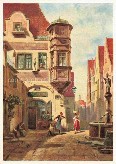Spitzweg Carl Kuenstlerkarte Der verliebte Provisor
