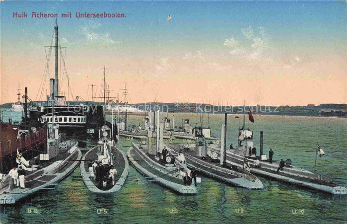 KIEL CITY Hulk-Acheron U-Boote Unterseeboote Hafen Marine Kieler-Foerde Militae