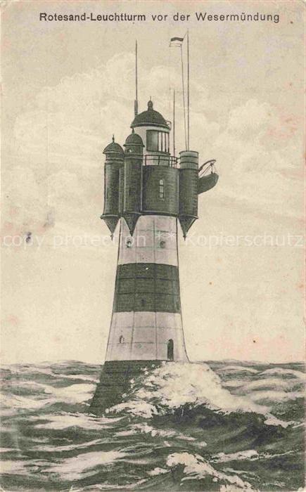Rotesand Roter Sand Leuchtturm Phare Rotesand-Leuchtturm Wesermuendung Leuchttur