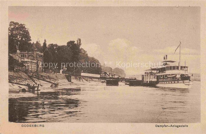 Godesberg Bad BONN NRW Dampfer-Anlegestelle Rhein Dampfer Anlegestelle Ufer