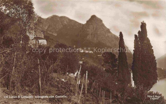 Albogasio Lago di Lugano IT Lago-di-Lugano Castello Weinberge Zypressen Berge Se