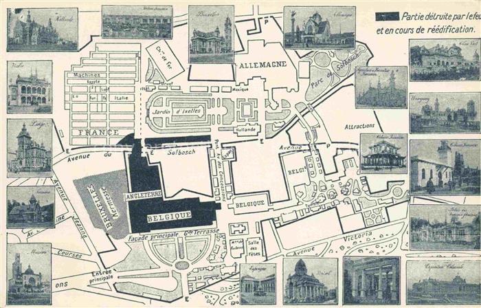 Bruessel Brussels BRUXELLES Weltausstellung Exposition-Universelle Plan Solbosch
