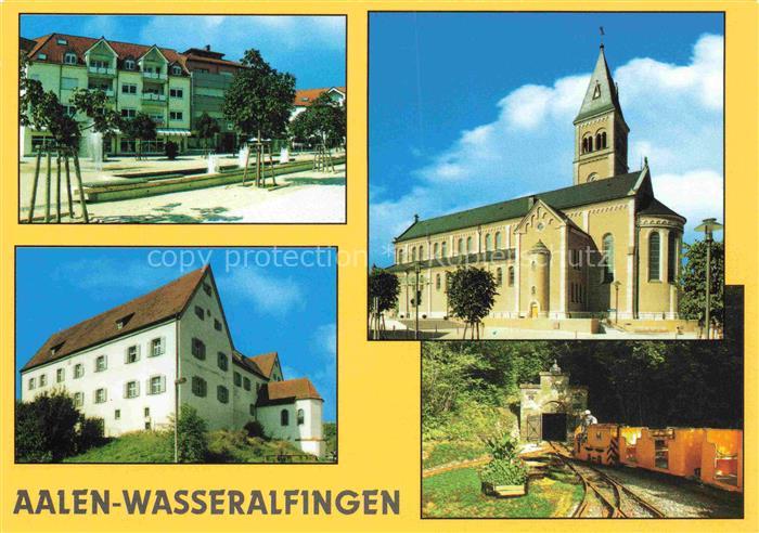 Wasseralfingen Aalen BW Schloss Kirche Grubenbahn Bergbau Platz Mehrbildkarte Br