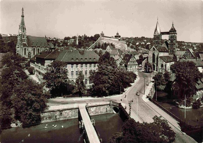 EssLINGEN  Neckar BW Stadtkirche Frauenkirche Burg Neckar Bruecke Fachwerkhaeuse