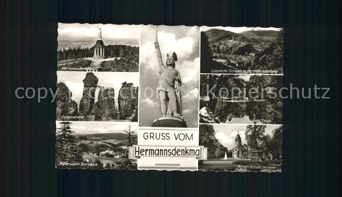 Hermannsdenkmal im Teutoburger Wald Externsteine Schloss Teich Adlerwarte