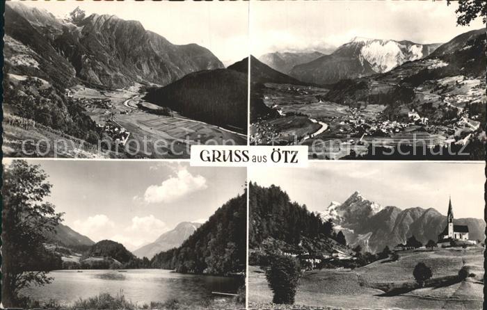 oetz Tirol Gesamtansicht mit Alpenpanorama See