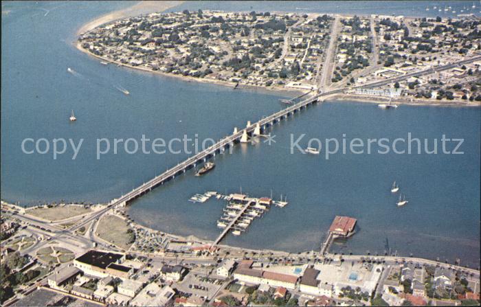 Saint Augustine Florida Aerial view of the historic city Bridge of Lions Anastas