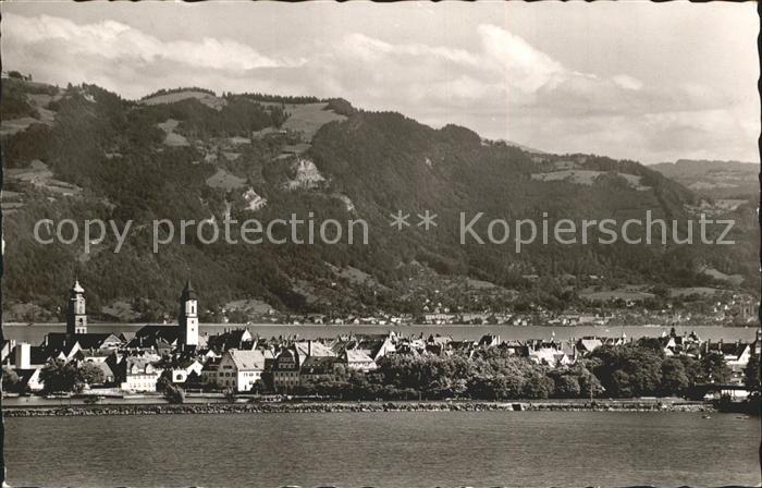Lindau Bodensee Blick nach Bregenz Pfaender Allgaeuer Alpen