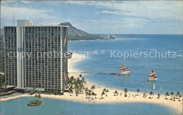 Waikiki Hilton Hawaiian Village Hotel Beach aerial view