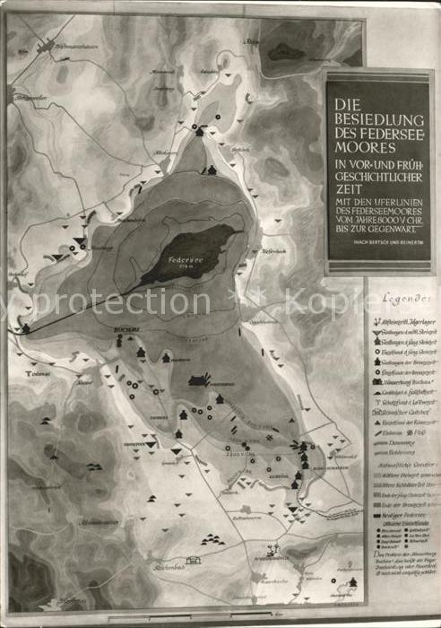 Bad Buchau Federsee Die Besiedlung des Federsee Moores Landkarte Museum