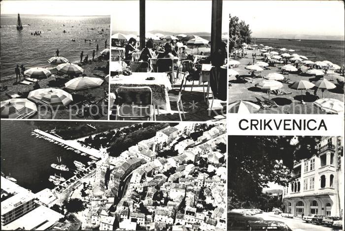 Crikvenica Kroatien Strand Restaurant Hafen Fliegeraufnahme