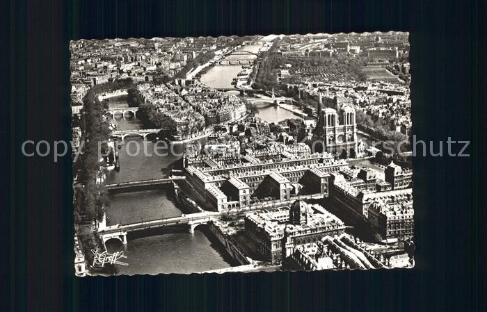 Paris La Seine Eglise Notre Dame Ile Saint Louis vue aerienne