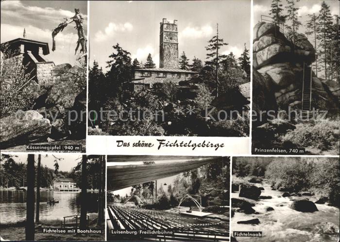 Wunsiedel Unterkunftshaus Koesseine Gipfel Aussichtsturm Felsen See Bootshaus Bu