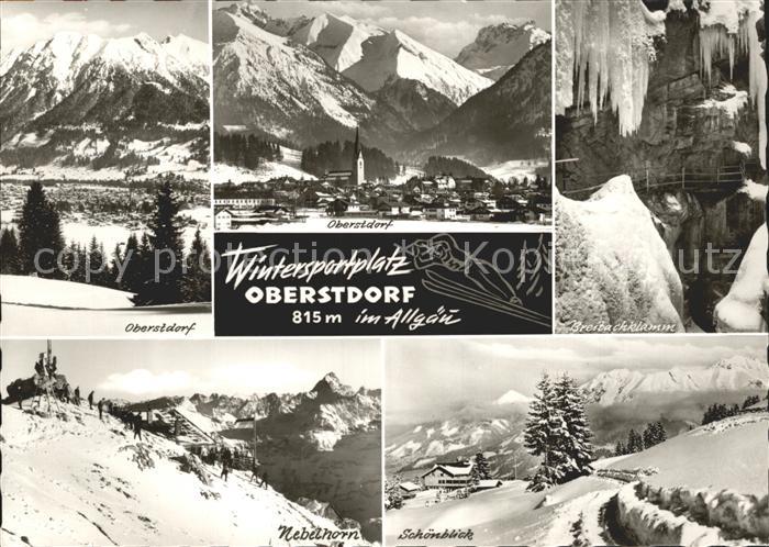 Oberstdorf Winterpanorama Alpen Breitachklamm Eiszapfen Nebelhorn Schoenblick