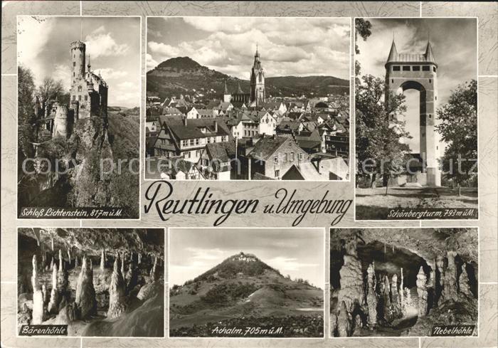 Reutlingen und Umgebung Schloss Lichtenstein Schoenbergturm Nebelhoehle Achalm B