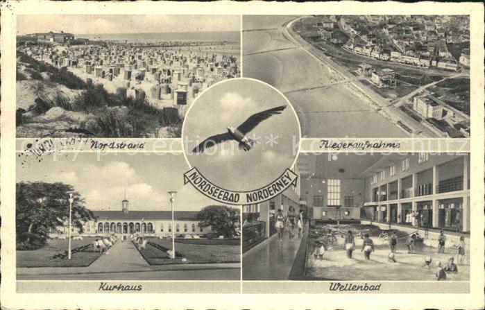 Norderney Nordseebad Nordstrand Fliegeraufnahme Kurhaus Wellenbad Moewe